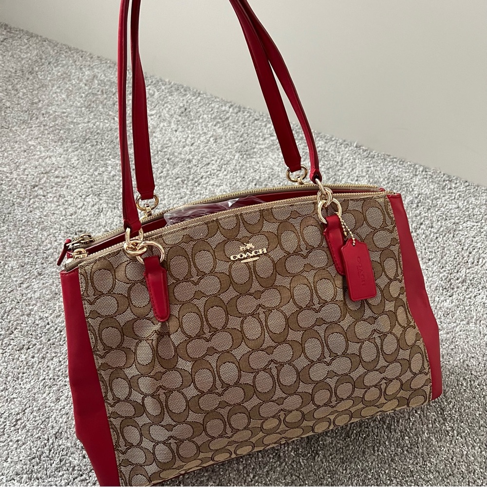 Coach christie carryall large shoulder bag tote bag NWT double zip